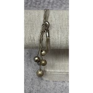 Sterling Silver Bead Accent 5 Strand Snake Chain Bracelet #68417